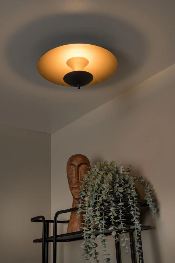 Lucide VULCAN - Plafonnier - Ø 35 cm - LED Dim. - 1x9W 3000K - Noir - ambiance 1